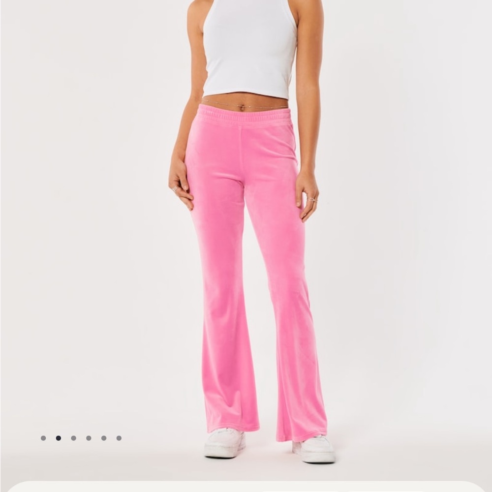 Hollister ultra high rise flare velour pants